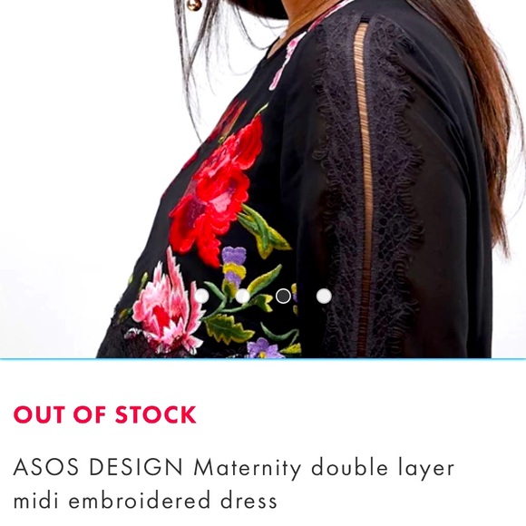 ASOS Maternity double layer midi embroidered dress - Picture 2 of 7